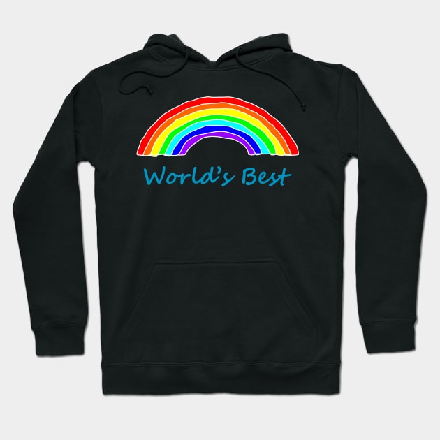 Worlds Best Rainbow for Fathers Day Hoodie by ellenhenryart